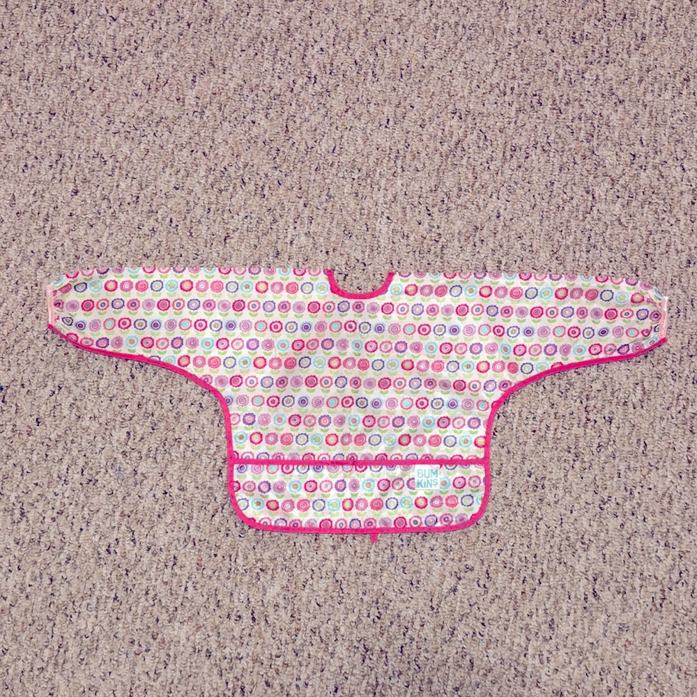 Bumkins Waterproof Sleeved Bib with Bloom Flower Pattern